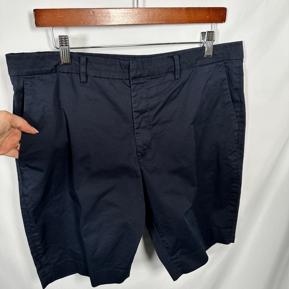 Uniqlo mens chino shorts stretch cotton modern fit drawstring waist navy L - Picture 4 of 7